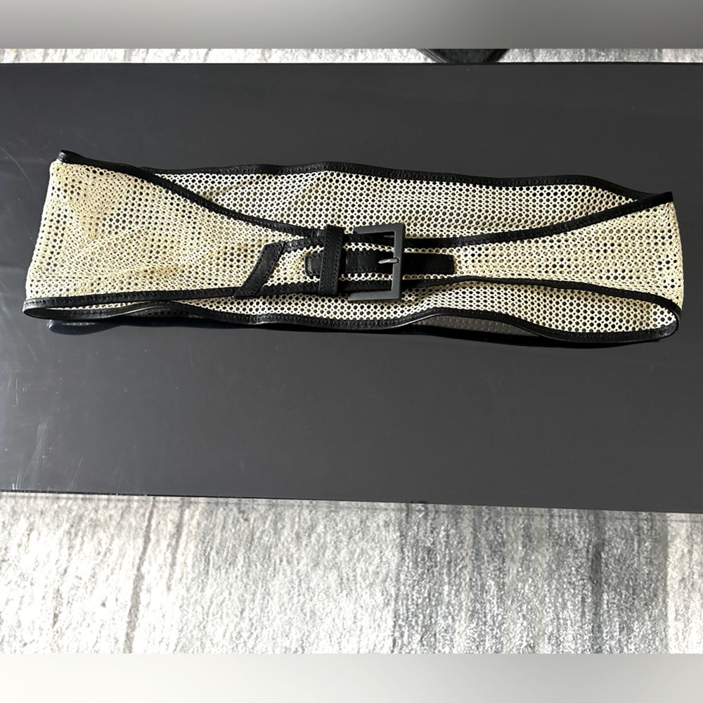Fendi Beige/Black Mesh Corset Belt